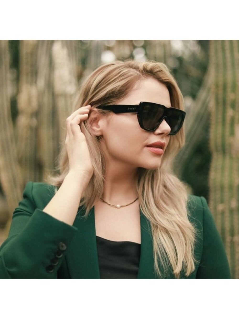 Gucci GG0997S 002 Sunglasses Black Shield Frame, Grey Lenses - Picture 9 of 11